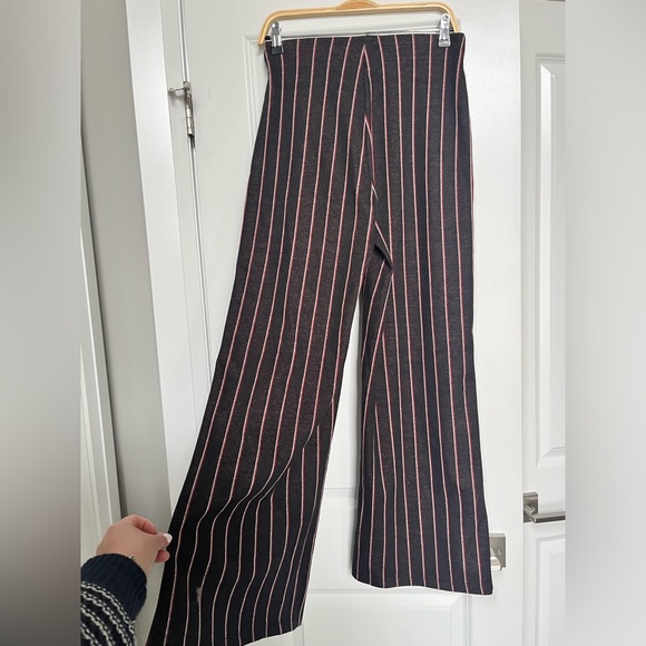Zara wide leg striped pull on pants size small item 08-10 - Picture 3 of 10